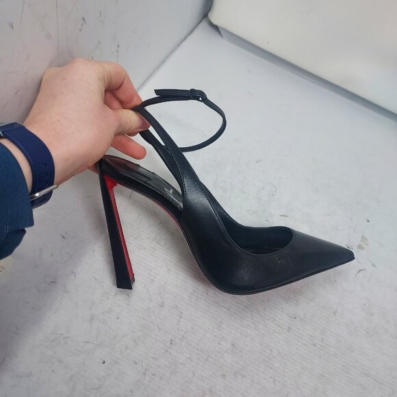 Christian Louboutin Black Strappy Condora Leather Heel Shoe - Picture 3 of 11